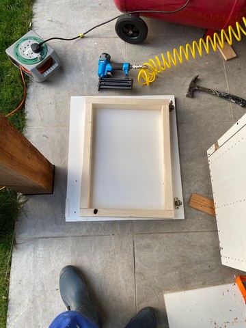 Frame tacked together before screws