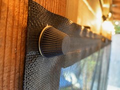 Thumb turn eyelets to hold mesh