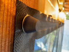 Thumb turn eyelets to hold mesh