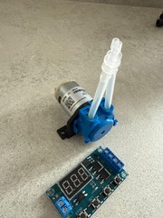 Peristaltic pump next to timer