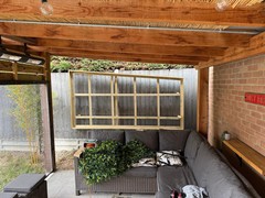 Frame installed around 50mm from fence