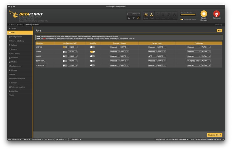 Available UARTS after enabling softserial