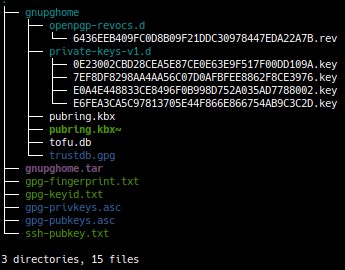 Files generated by gpg-keygen