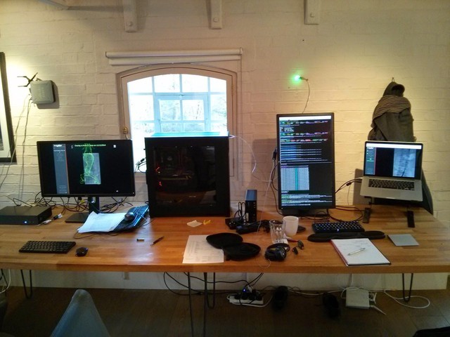 The grid computing system (remote) making the first few registrations. That green light showed our CI status; apparently it used to make the whole mill glow at night!