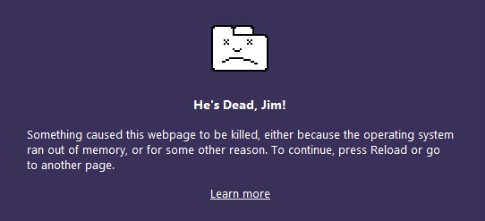 Chrome's crash page a long time ago. Fortunately, we never displayed this in an operating theatre...