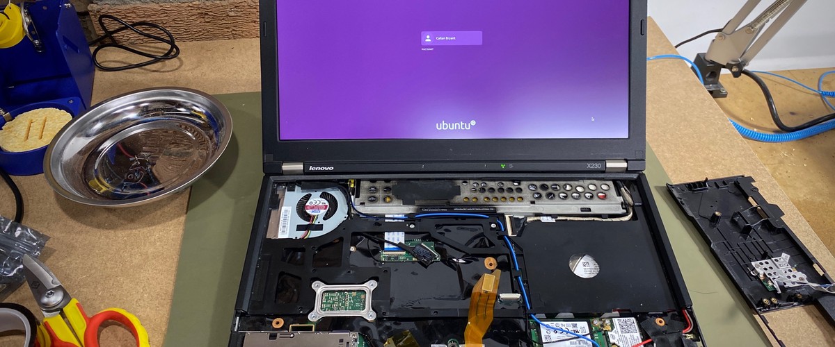 Thinkpad with cover removed